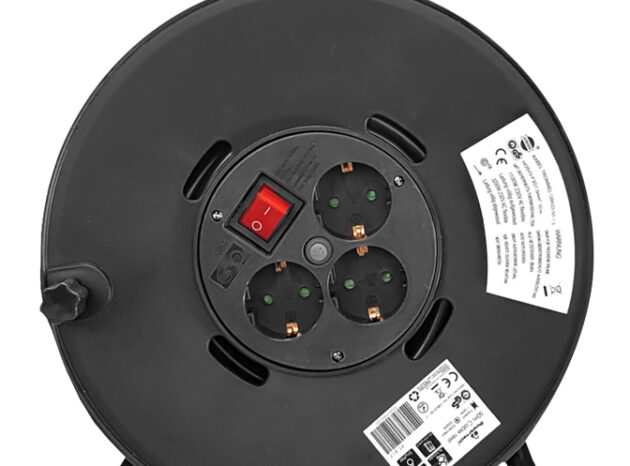 POWERTECH μπαλαντέζα με βάση PT-917, 3x schuko, 16A, 50m, μαύρη