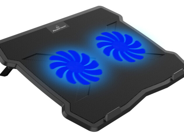 POWERTECH Βάση & ψύξη laptop PT-930, έως 15.6", 2x 125mm fan, LED, μαύρο