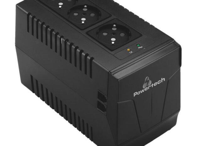 POWERTECH σταθεροποιητής ρεύματος PT-AVR-1500, 1500VA, 3x έξοδοι πρίζας
