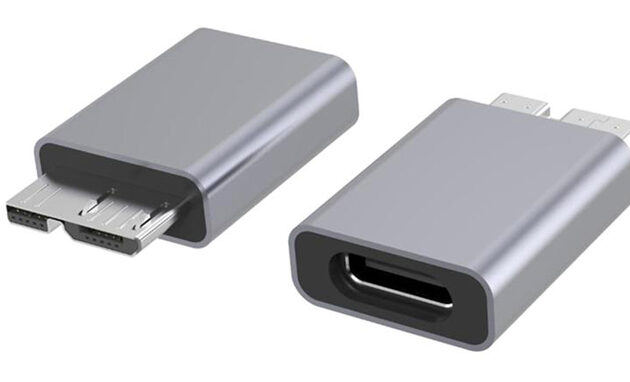 POWERTECH αντάπτορας USB 3.0 Micro B σε USB-C PTH-067, 5Gbps, γκρι
