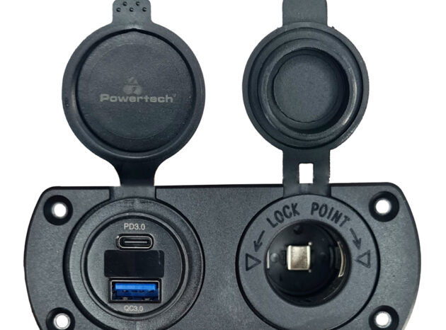 POWERTECH πρίζα 12V για σκάφη & οχήματα PTL-002, USB/USB-C, οθόνη, IP65