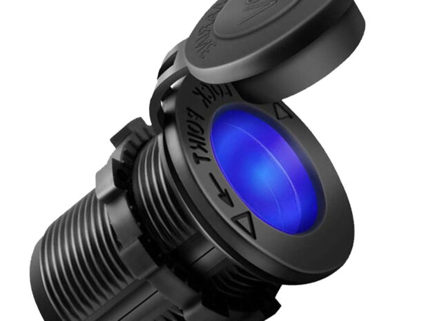 POWERTECH πρίζα αναπτήρα για σκάφη & οχήματα PTL-010, μπλε LED, 12V