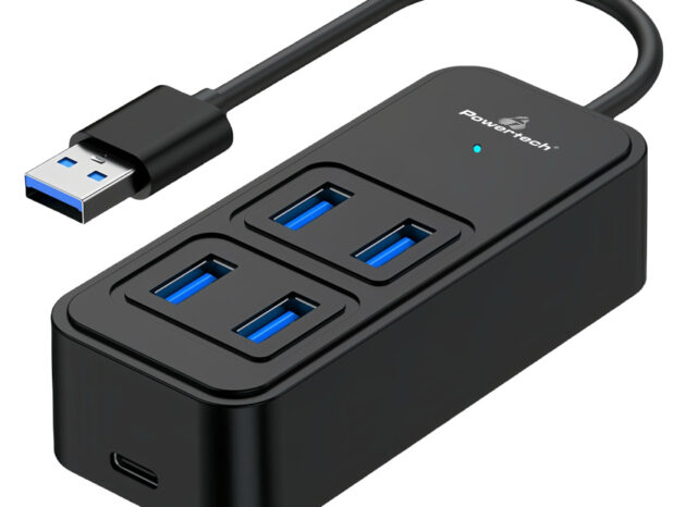 POWERTECH USB 3.2 hub PTR-0153, 4x θυρών, 5Gbps, USB σύνδεση, μαύρο
