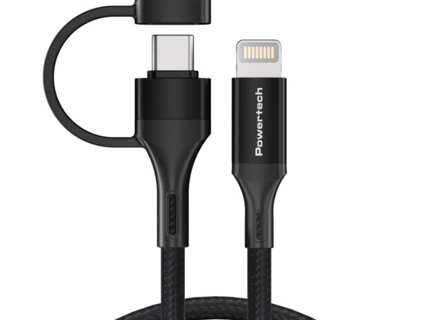 POWERTECH καλώδιο USB & USB-C σε Lightning PTR-0159, PD 27W, copper, 1.5m, μαύρο