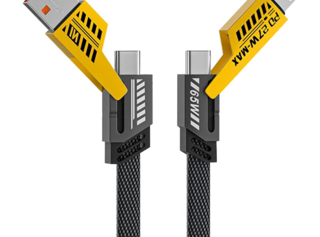 POWERTECH καλώδιο USB-C/USB σε USB-C/Lightning PTR-0164, 65W, 480Mbps, 1m, μαύρο
