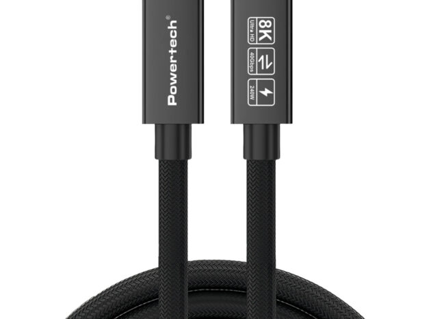 POWERTECH καλώδιο USB-C PTR-0165, USB4, 240W, 40Gbps, 8K/60Hz, 1m, μαύρο