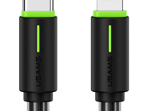 USAMS καλώδιο Lightning σε USB-C US-SJ735, 30W, 480Mbps, 1m, μαύρο
