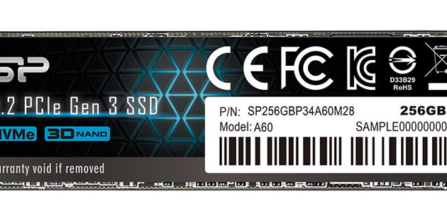 SILICON POWER SSD PCIe Gen3x4 P34A60 M.2 2280, 256GB, 2.200-1.600MB/s