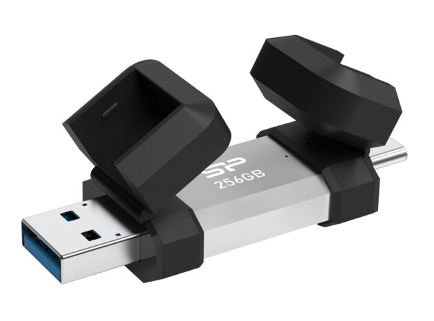 SILICON POWER USB Flash Drive C51, USB/USB-C, 256GB, 200MBps, ασημί