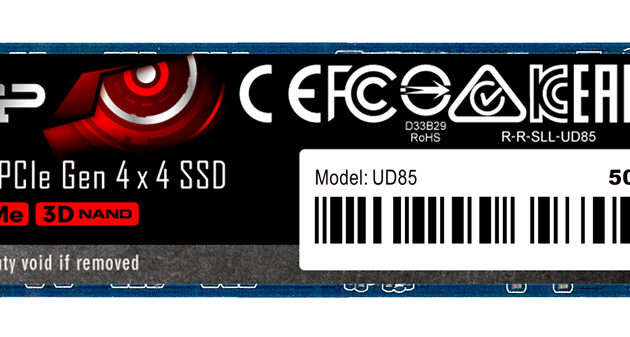 SILICON POWER SSD PCIe Gen4x4 M.2 2280 UD85, 500GB, 3.600-2.400MB/s