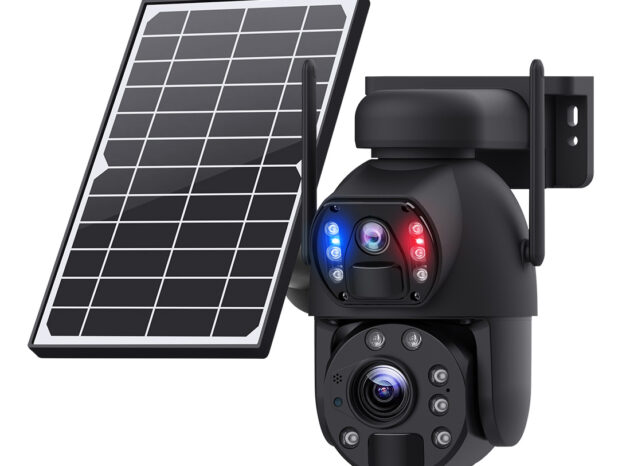 SECTEC smart ηλιακή κάμερα ST-5986M, 3MP dual lens, 20x zoom, WiFi, SD, PTZ