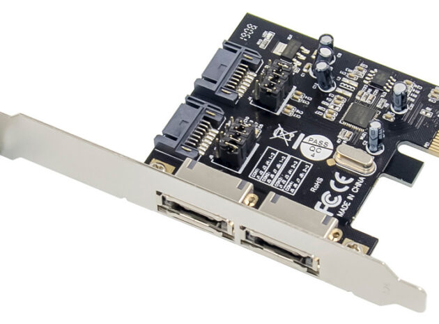 POWERTECH κάρτα επέκτασης PCIe σε 2x SATA ST51, ASM1061, low profile