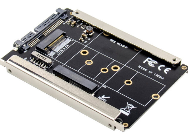 POWERTECH κάρτα μετατροπής 2.5" SATA σε M.2 B & mSATA SSD ST525, 6Gbps