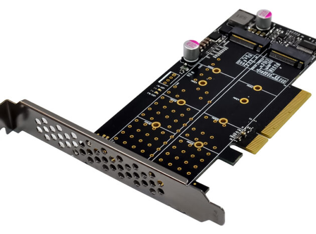 POWERTECH κάρτα επέκτασης PCIe x8 σε 2x M.2 M Key NVMe ST573