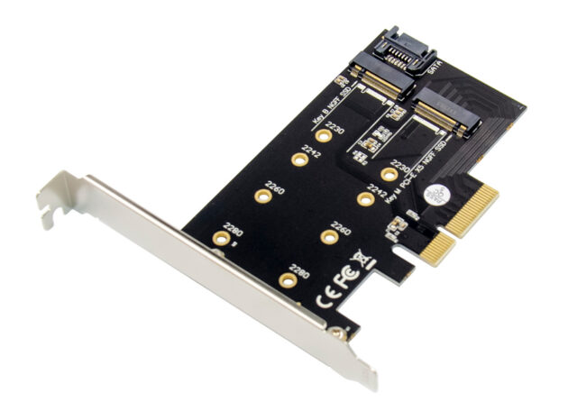 POWERTECH κάρτα επέκτασης 4x PCIe σε M.2 B & M NGFF/NVME ST59