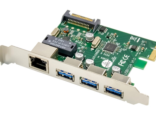 POWERTECH κάρτα επέκτασης PCIe σε USB 3.0 & GbE LAN ST642, VL805&RTL8153