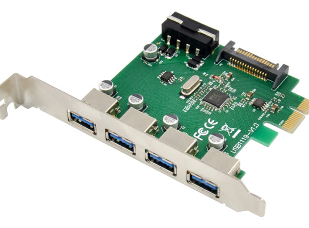 POWERTECH κάρτα επέκτασης PCIe σε 4x USB 3.0 ST66, VL805 + RTL8153