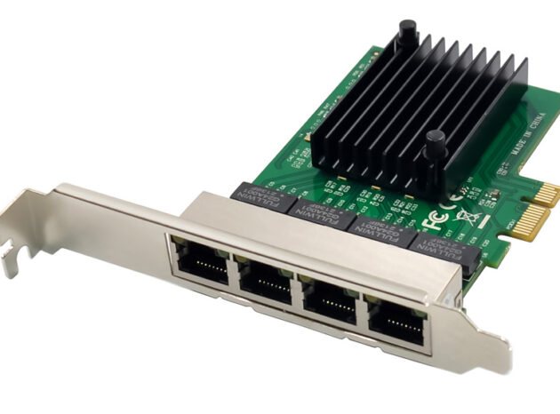 POWERTECH κάρτα επέκτασης PCIe σε 4x RJ45 GbE ST708, RTL8111F & ASM1184