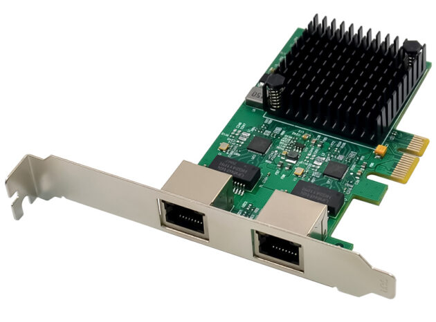 POWERTECH κάρτα επέκτασης PCIe σε 2x RJ45 2.5G ST7275, RTL8125B