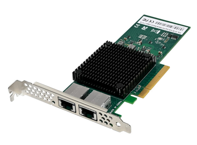 POWERTECH κάρτα επέκτασης PCIe σε 2x RJ45 ST7323, Intel X710-AT2, 10GbE