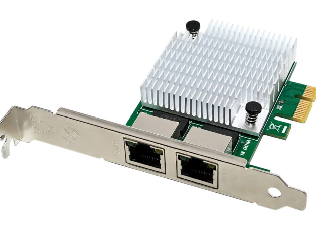POWERTECH κάρτα επέκτασης PCIe σε 2x RJ45 ST7377, 1000Mbps
