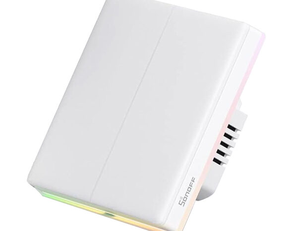 SONOFF smart διακόπτης T5-2C-86 με LED φωτισμό, διπλός, Wi-Fi, λευκός