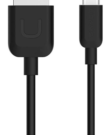 USAMS καλώδιο USB σε USB-C US-SJ099 U-Turn, 2.1A, 1m, μαύρο