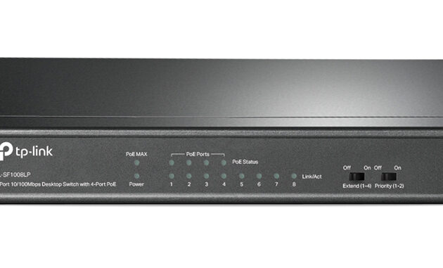 TP-LINK desktop switch TL-SF1008LP, 8-Port 10/100Mbps, 4x PoE, Ver. 2.0
