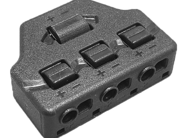 Splitter block TOOL-0096 για LED καλωδιοταινίες, 3-port, μαύρο