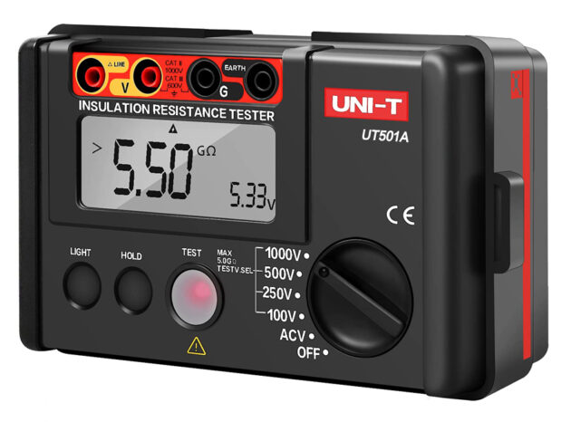UNI-T Tester μόνωσης UT501A, 100V/250V/500V/1000V