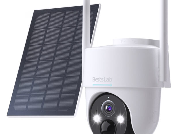 BOTSLAB smart ηλιακή κάμερα W313, 3MP/2K, WiFi, PTZ, SD, 5200mAh, IP65