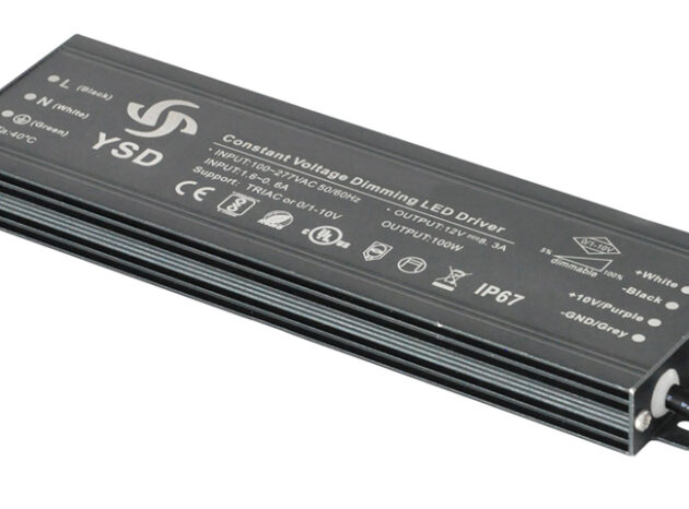 YSD τροφοδοτικό DC 100WUGF-12, 12VDC, 100W, 8.3A, IP67, dimmable