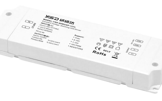 YSD τροφοδοτικό DC 60WUGP-12, 12VDC, 60W, 5A, IP20, dimmable
