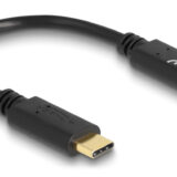 DELOCK καλώδιο USB-C 85356, PD 5A, 15cm, E-Marker, μαύρο